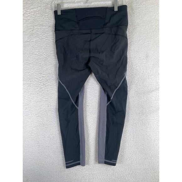 Athleta Leggings Womens Medium Petite Stealth Trucool 7/8 Colorblock Perforated - Picture 2 of 16